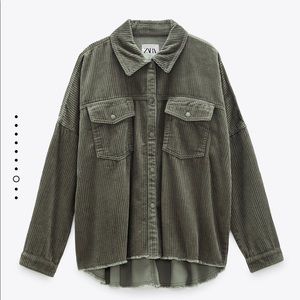zara green cord jacket